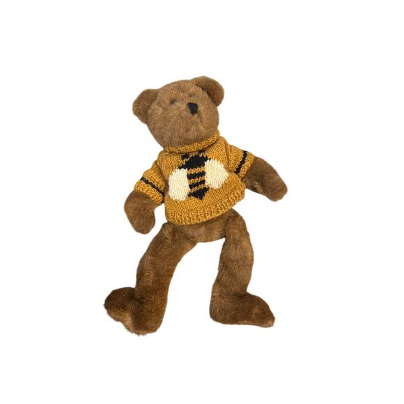 VTG Boyds Bear “Bee Whiz” Plush J.B. Bean Series 1994 14" Knit Bee Sweater Tags - Picture 2 of 7